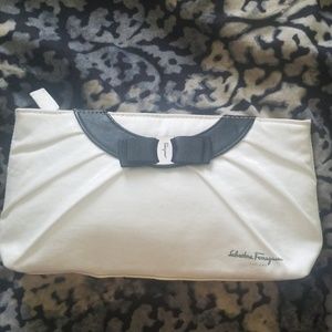 Holiday party vintage Ferragamo Black and White clutch